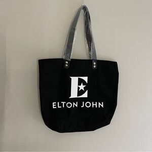 Elton John Black VIP Canvas Graphic Reversible Tote Bag Merchandise Concert